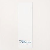 Tapis De Yoga monogramme bleu et blanc de la marine (Devant)