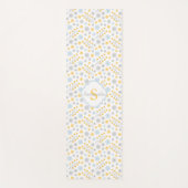 Tapis De Yoga Monogramme bleu gris jaune Motif scandinave (Devant)