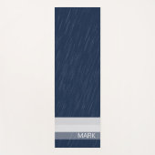 Tapis De Yoga Monogramme bleu marine chic géométrique (Devant)