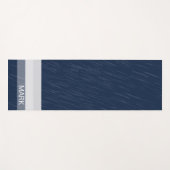 Tapis De Yoga Monogramme bleu marine chic géométrique (Devant (Horizontal))