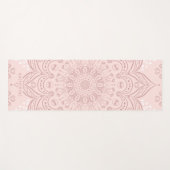 Tapis De Yoga Monogramme Boho Blush Pink Mandala Élégant (Devant (Horizontal))