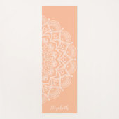 Tapis De Yoga Monogramme Boho Mandala Peach Orange (Devant)