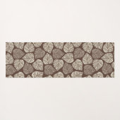 Tapis De Yoga Monogramme Brown et Taupe Feuille naturelle tendan (Dos (Horizontal))