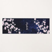 Tapis De Yoga Monogramme ciel étoilé rose Fleur de cerisier (Devant (Horizontal))