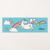 Tapis De Yoga Monogramme. Coupe Doodle Rainbow Stars Nuages (Devant (Horizontal))