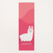 Tapis De Yoga Monogramme Cute Funny Alpaca Llama en rose (Devant)