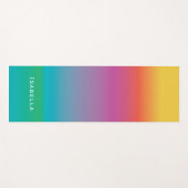 Tapis De Yoga Monogramme d'aquarelle couleur mou arc-en-ciel Omb (Devant (Horizontal))