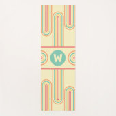 Tapis De Yoga Monogramme d'art de la ligne rétro (Devant)