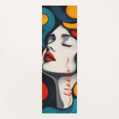 Tapis De Yoga Monogramme de face rétro moderne et dynamique (Devant)