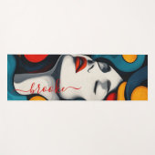 Tapis De Yoga Monogramme de face rétro moderne et dynamique (Devant (Horizontal))