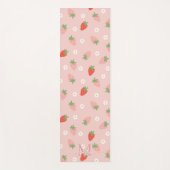 Tapis De Yoga Monogramme de fraises roses et rouges (Devant)