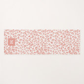 Tapis De Yoga Monogramme de léopard rose Poster de animal (Devant (Horizontal))