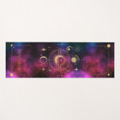 Tapis De Yoga Monogramme de l'Univers céleste Parties scintillan (Devant (Horizontal))