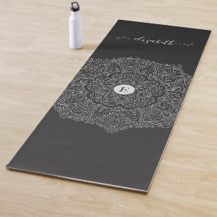 Tapis De Yoga Monogramme de Mandala noir Yoga Mat
