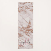 Tapis De Yoga Monogramme de marbre d'or Rose (Devant)
