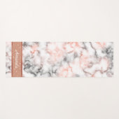 Tapis De Yoga Monogramme de marbre rose (Devant (Horizontal))