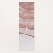 Tapis De Yoga Monogramme de marbre rose or Nom du script (Devant)