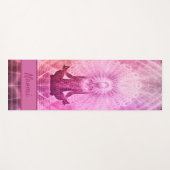 Tapis De Yoga Monogramme de méditation rose pourpre (Devant (Horizontal))