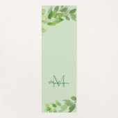 Tapis De Yoga Monogramme de nom vert (Devant)