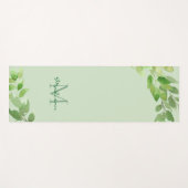 Tapis De Yoga Monogramme de nom vert (Devant (Horizontal))