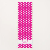 Tapis De Yoga Monogramme de point rose et blanc chaud (Devant)