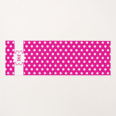 Tapis De Yoga Monogramme de point rose et blanc chaud (Devant (Horizontal))