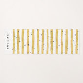 Tapis De Yoga Monogramme de points noirs et rayés d'or moderne (Devant (Horizontal))