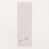 Tapis De Yoga Monogramme de script de main rose moderne (Devant)