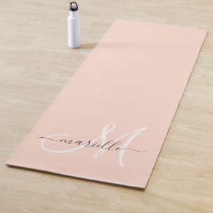 Tapis De Yoga Monogramme de script rose