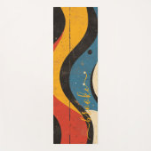 Tapis De Yoga Monogramme d'onde rétro moderne et dynamique (Devant)