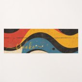 Tapis De Yoga Monogramme d'onde rétro moderne et dynamique (Devant (Horizontal))