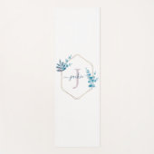 Tapis De Yoga Monogramme du cadre d'Eucalyptus à l'aquarelle de  (Devant)