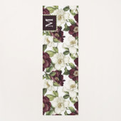 Tapis De Yoga Monogramme du modèle floral de Bourgogne (Devant)