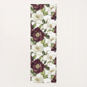 Tapis De Yoga Monogramme du modèle floral de Bourgogne (Dos)