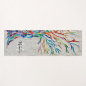 Tapis De Yoga Monogramme du nom de l'arbre arc-en-ciel (Devant (Horizontal))