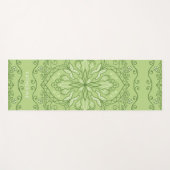 Tapis De Yoga Monogramme Elegant Boho Lime Green Mandala (Devant (Horizontal))