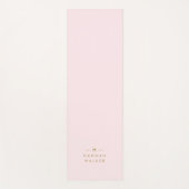 Tapis De Yoga Monogramme Elegant Minimal Blush rose et or (Devant)