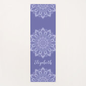 Tapis De Yoga Monogramme Elegant Purple Bleu Mandala (Devant)