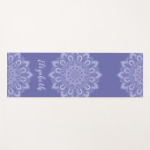 Tapis De Yoga Monogramme Elegant Purple Bleu Mandala (Devant (Horizontal))