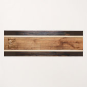 Tapis De Yoga Monogramme en bois rustique (Devant (Horizontal))