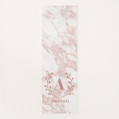 Tapis De Yoga Monogramme en marbre rose Toute initiale et nom pe (Devant)