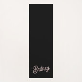 Tapis De Yoga Monogramme et nom rose pâle moderne (Devant)