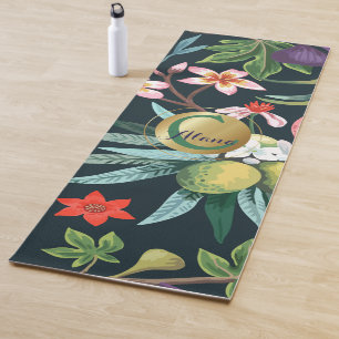 Tapis De Yoga Monogramme exotique tropical du paradis floral