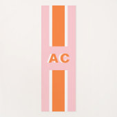 Tapis De Yoga Monogramme Fille Rose Orange Rétro (Devant)