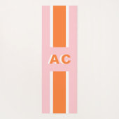 Tapis De Yoga Monogramme Fille Rose Orange Rétro (Dos)