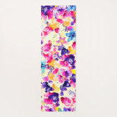 Tapis De Yoga Monogramme floral à aquarelle chic (Dos)