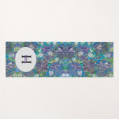 Tapis De Yoga Monogramme floral à brumes violettes (Devant (Horizontal))