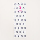 Tapis De Yoga Monogramme Floral Bleu (Devant)