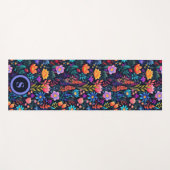 Tapis De Yoga Monogramme floral brillant (Devant (Horizontal))