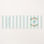 Tapis De Yoga Monogramme floral paradis et rayures (Devant (Horizontal))